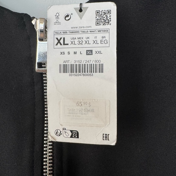 Zara Black Dress with Zipper Accent *NWT* XL - Picture 4 of 17